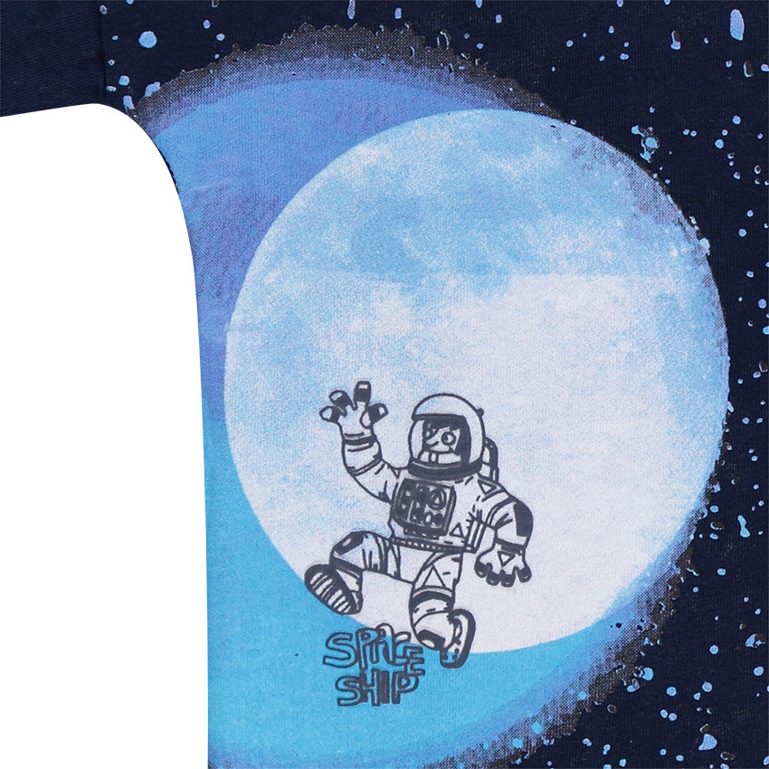 Tee-shirt manches longues forme boîte avec print galaxie 