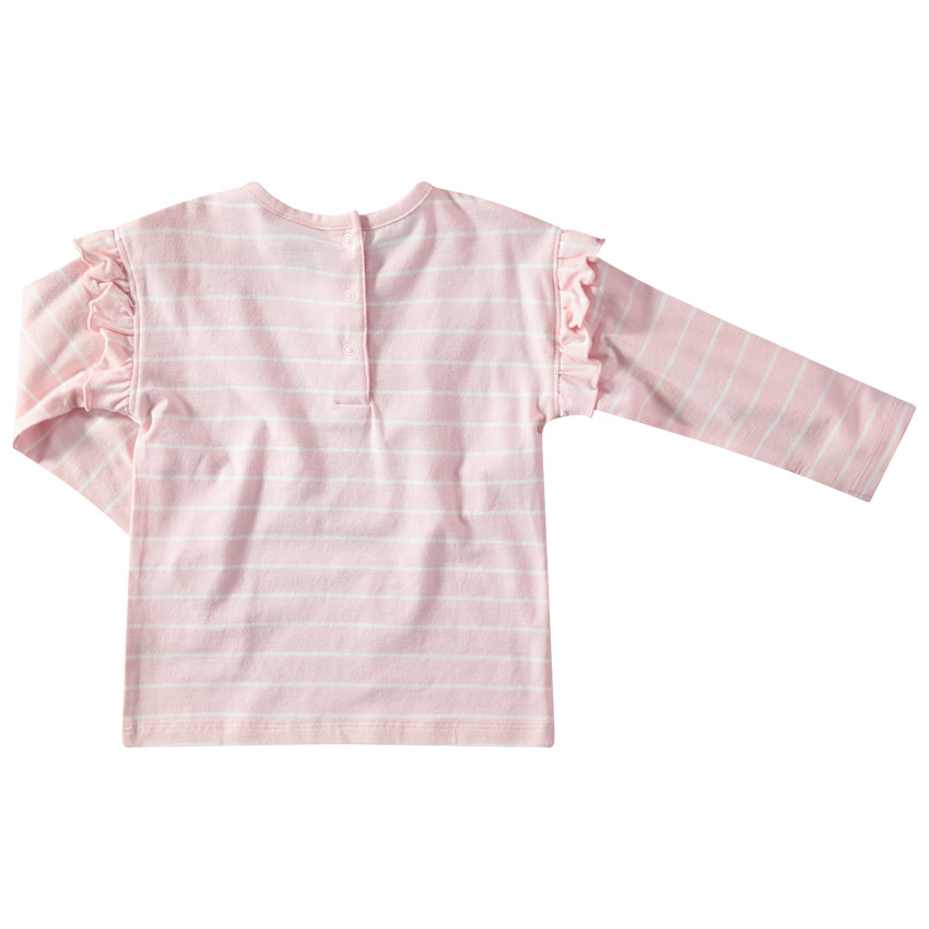 T-shirt manches longues rayé avec motif pailleté en relief 