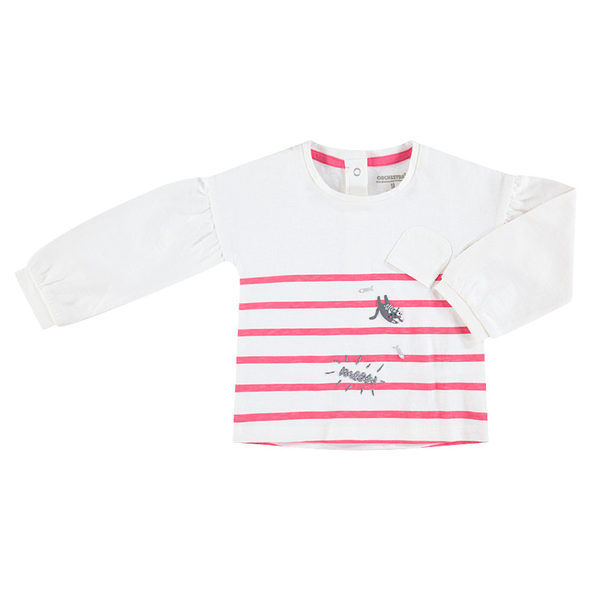 Marinière en jersey avec motifs printés et touches de paillettes 