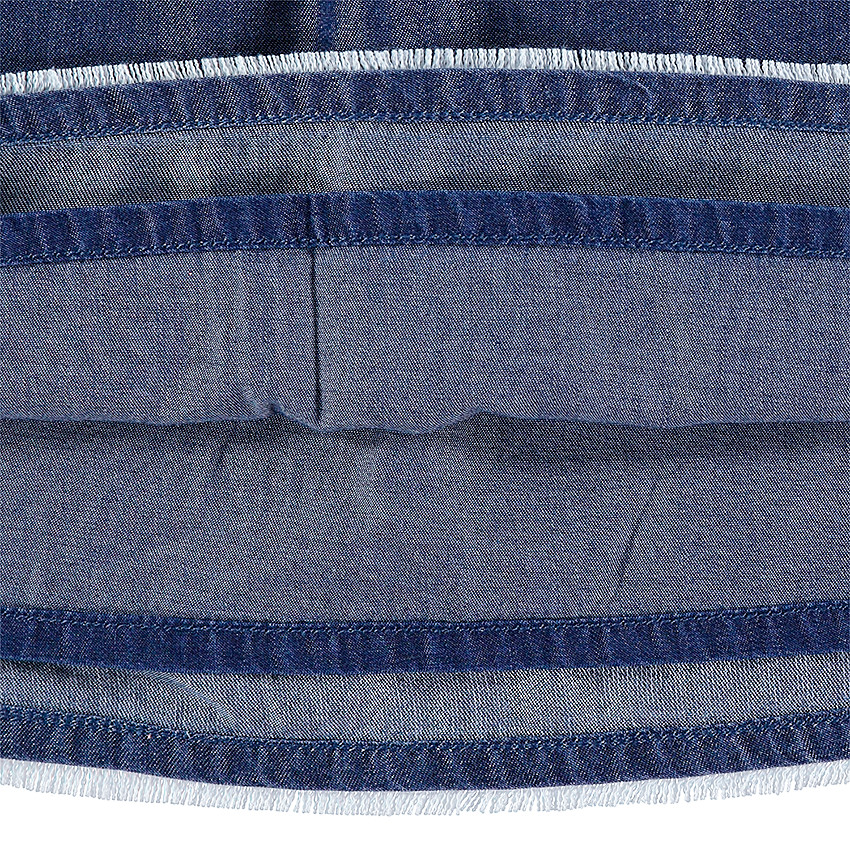 Junior - Robe en chambray à fines bretelles et volant 