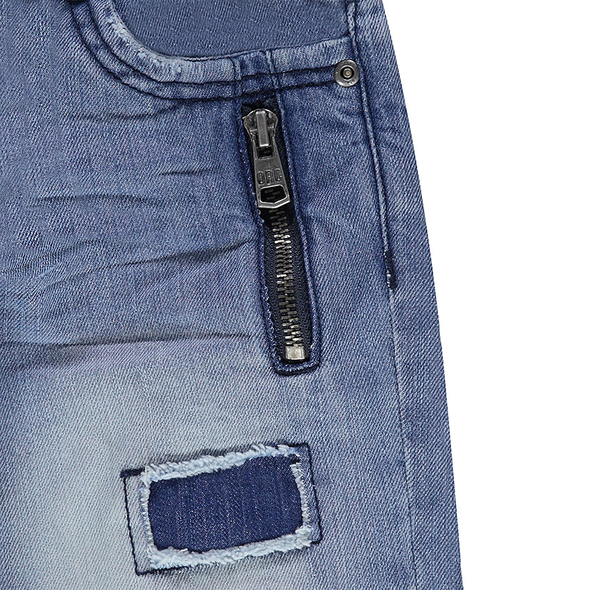 Junior - Bermuda en jeans à patchs avec ceinture amovible 