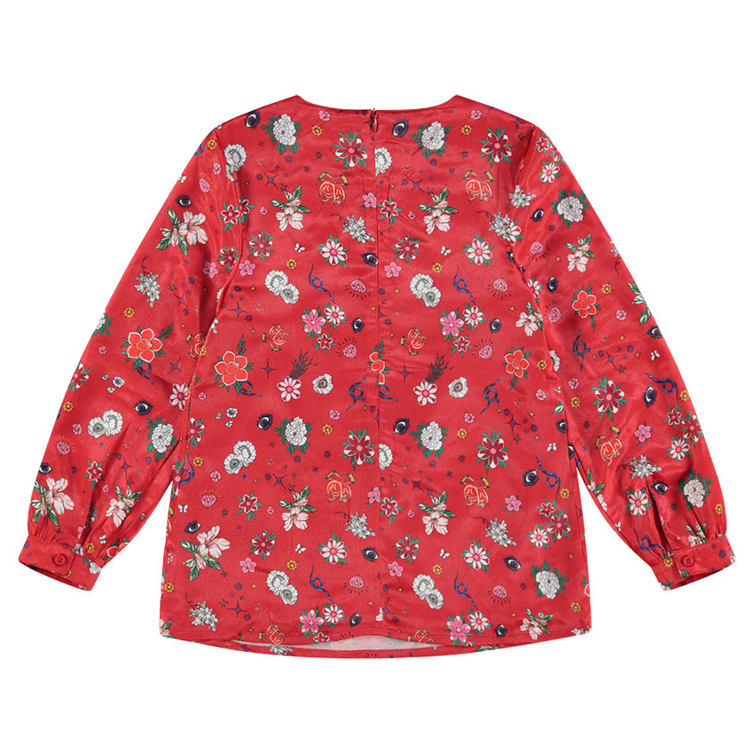 Junior - Tunique en satin avec imprimé fleurs all-over 