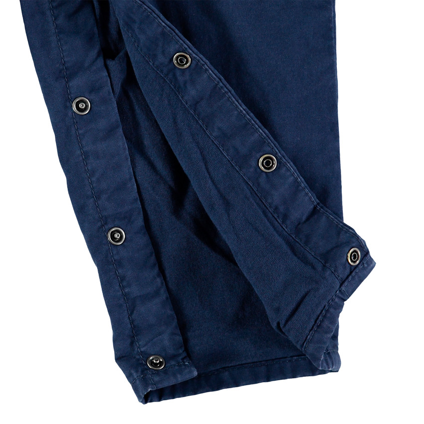 Salopette en toile doublée jersey à poches 