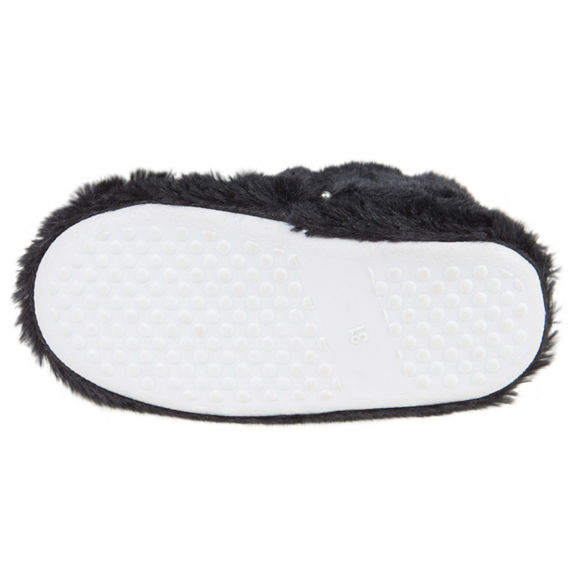 Chaussons bottines en fausse fourrure effet matelassé avec perles 