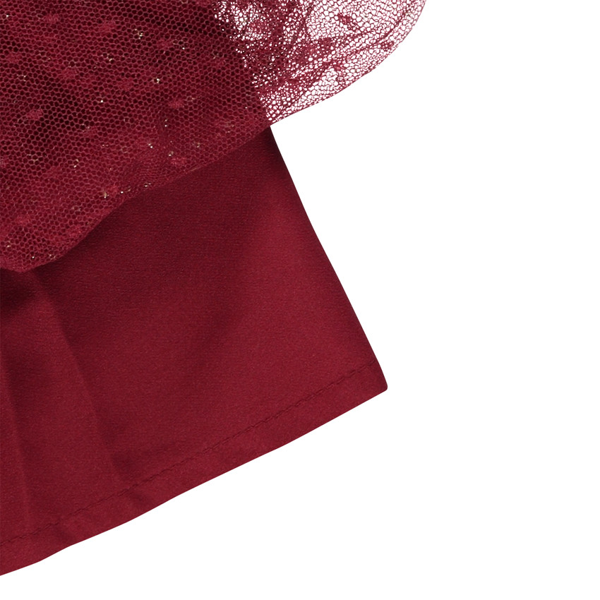 Jupe courte en tulle pailleté à volants  