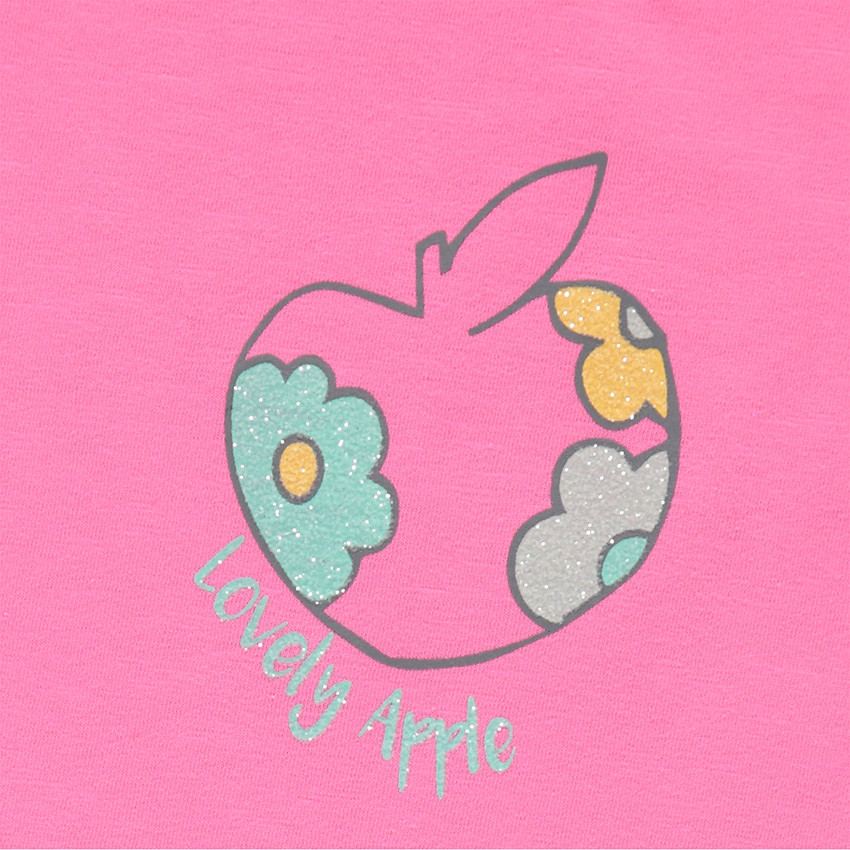 Pyjama court en jersey avec pommes printées 