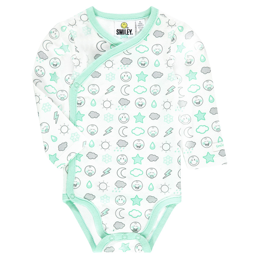 Body manches longues en jersey print Smiley Baby all-over 