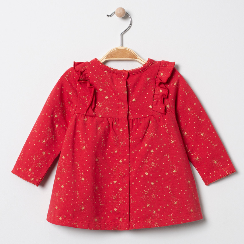 Tunique manches longues à étoiles dorées all-over 