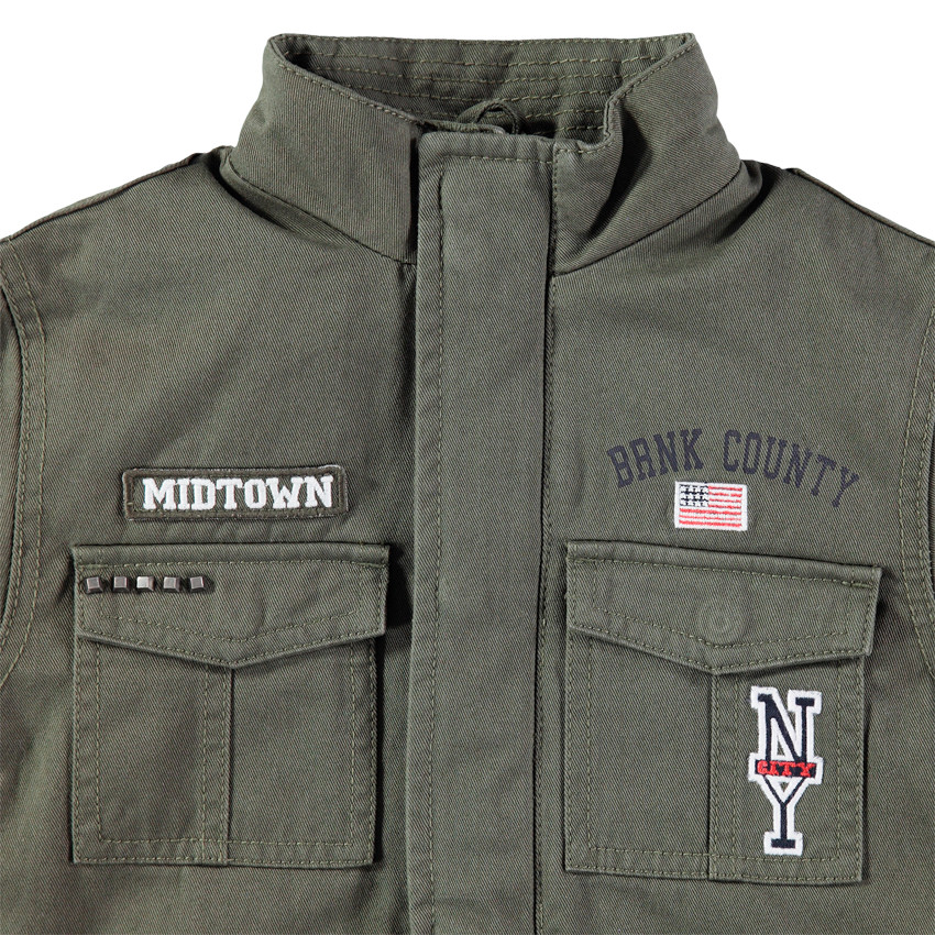 Junior - Parka en twill à poches avec badges et détails style army 