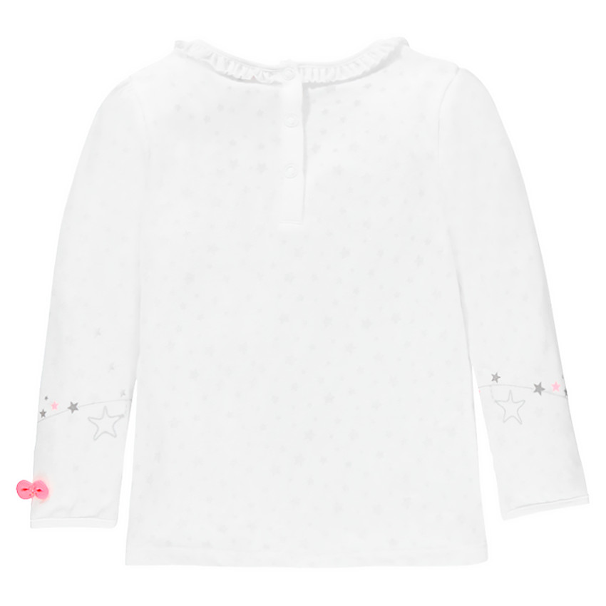 Tee-shirt manches longues de cérémonie aspect dévoré étoiles  