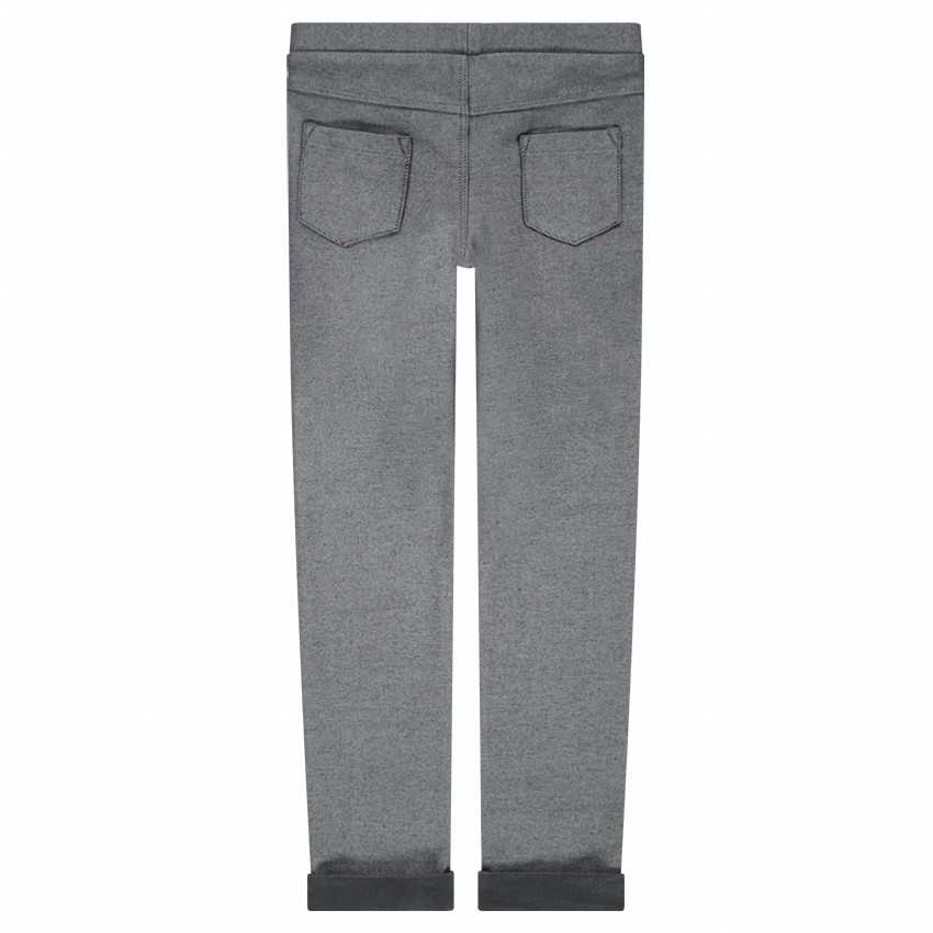 Jegging chiné avec oreilles en sherpa et revers brodés 