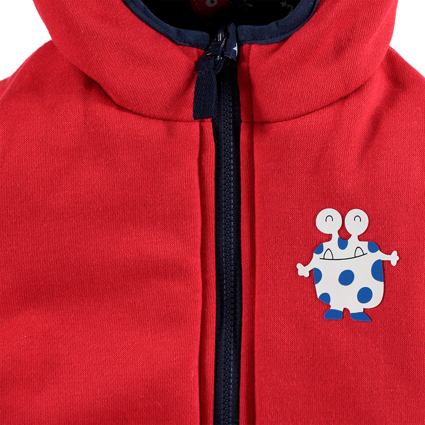 Coupe-vent imprimé et uni en micropolaire avec monstres printés 