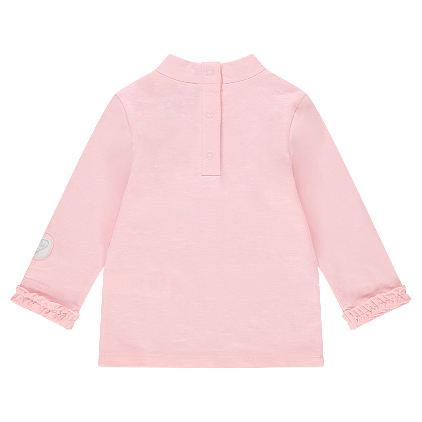 Sous-pull en jersey avec badge coeur et ruchés 