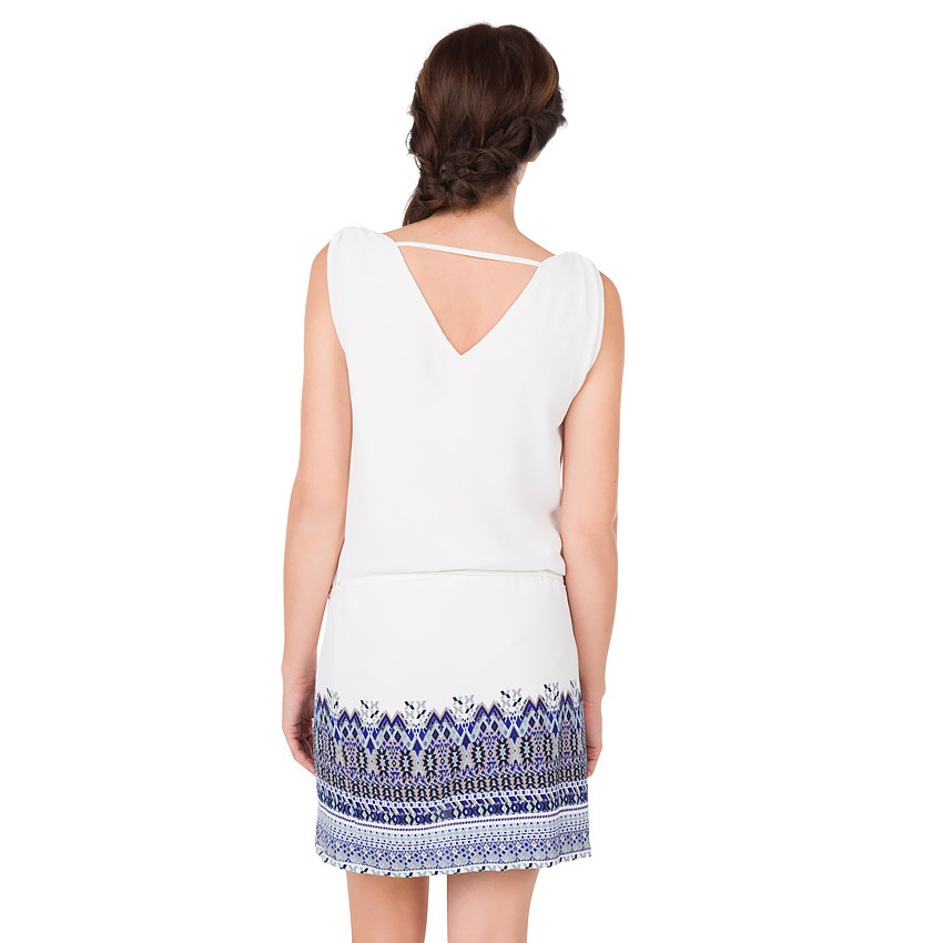 Robe de grossesse sans manches avec imprimé ethnique 