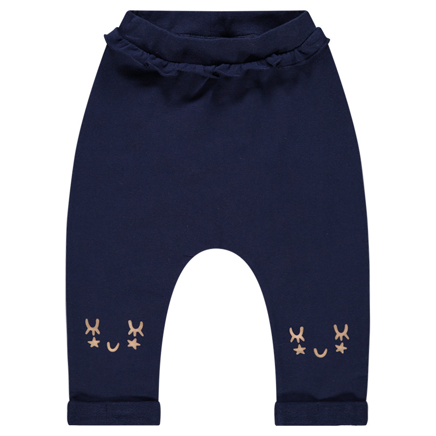 Pantalon de jogging en molleton uni avec détails printés 