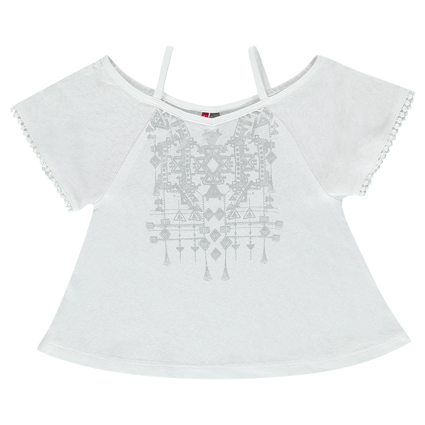 Top à épaules dénudées et print métallique  