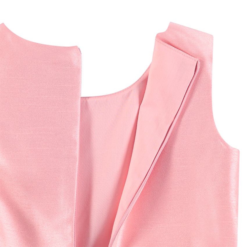 Robe de cérémonie manches courtes avec noeud et volants 