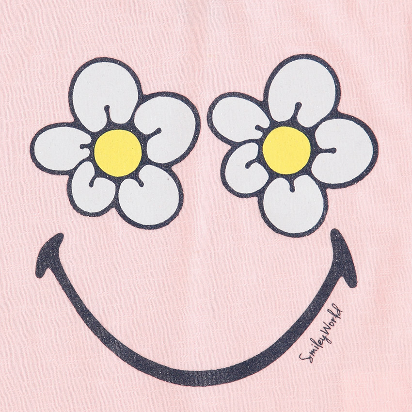 Débardeur à capuche avec fleurs et Smiley printés 