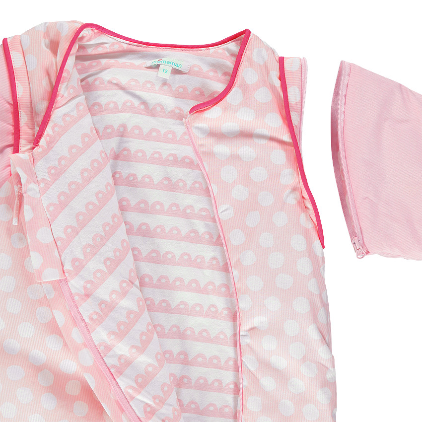 Turbulette à manches amovibles en popeline de coton imprimée fantaisie 