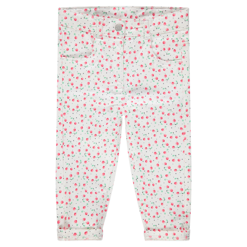 Pantalon en coton avec cerises imprimées all-over 
