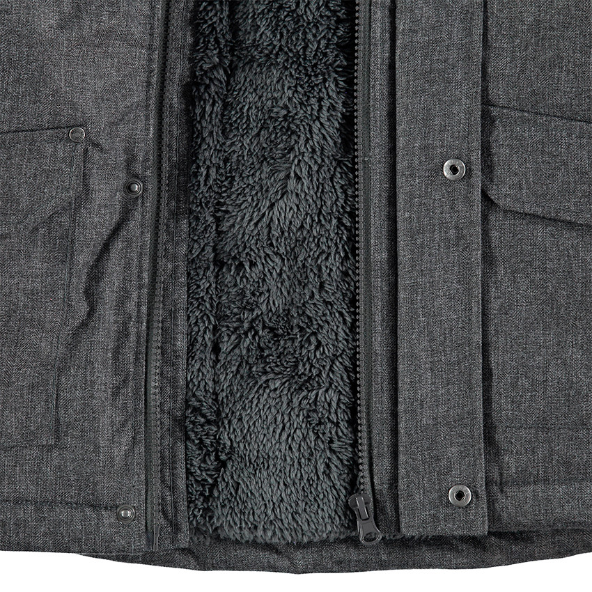 Parka chinée doublée sherpa avec capuche amovible et poches 