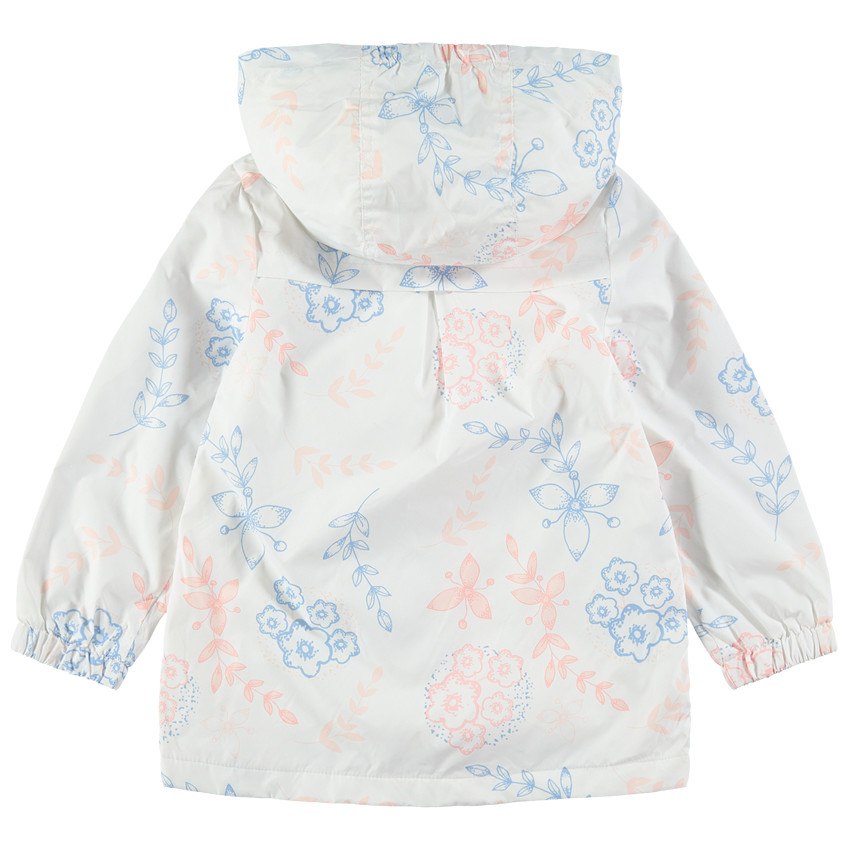 Coupe-vent à capuche doublé sherpa à fleurs all-over 