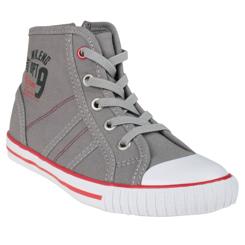 Baskets montantes unies en toile avec print 