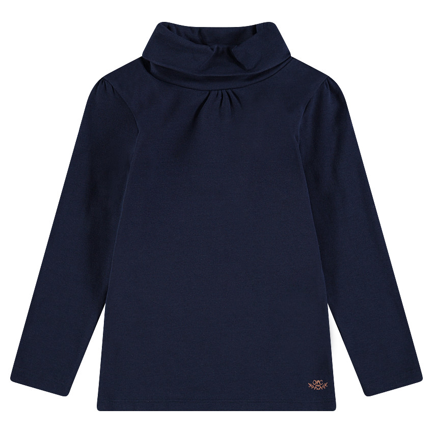 Sous-pull uni à col roulé avec logo printé 