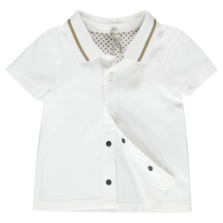 Polo manches courtes avec ouverture sur le devant 