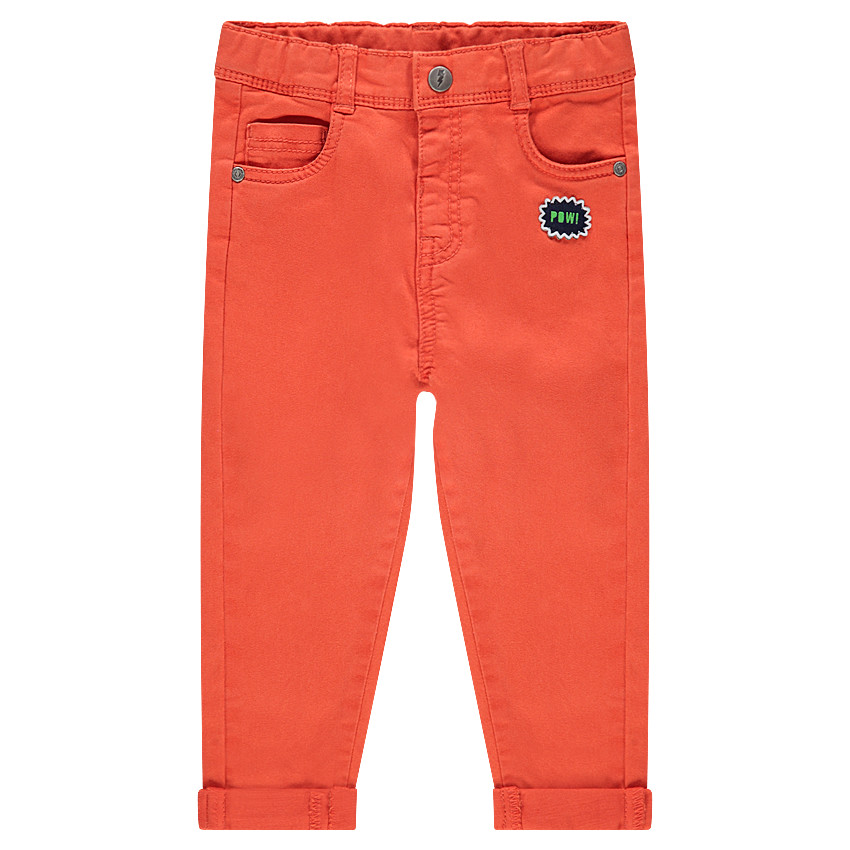 Pantalon en twill avec badge et poche forme ourson 