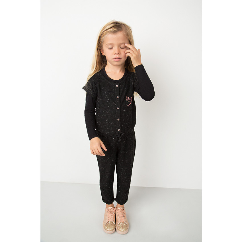 Salopette en molleton mélangée de fil agenté 