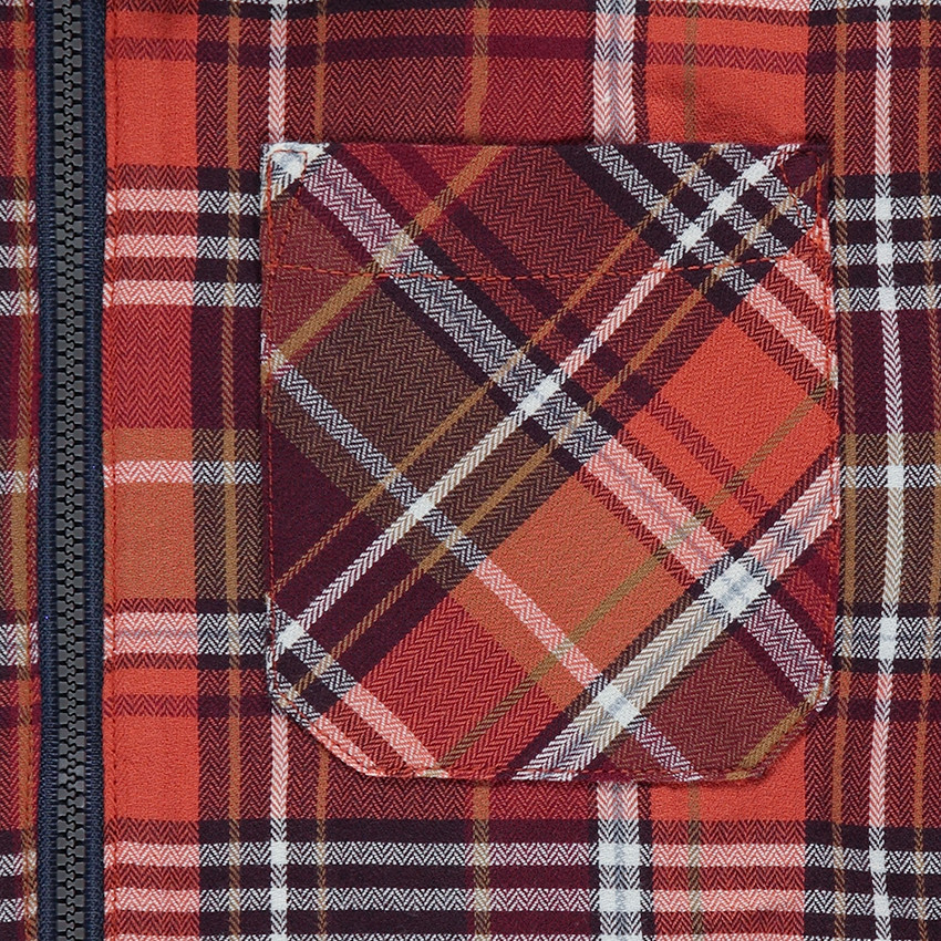 Chemise manches longues à carreaux avec ouverture zippée 