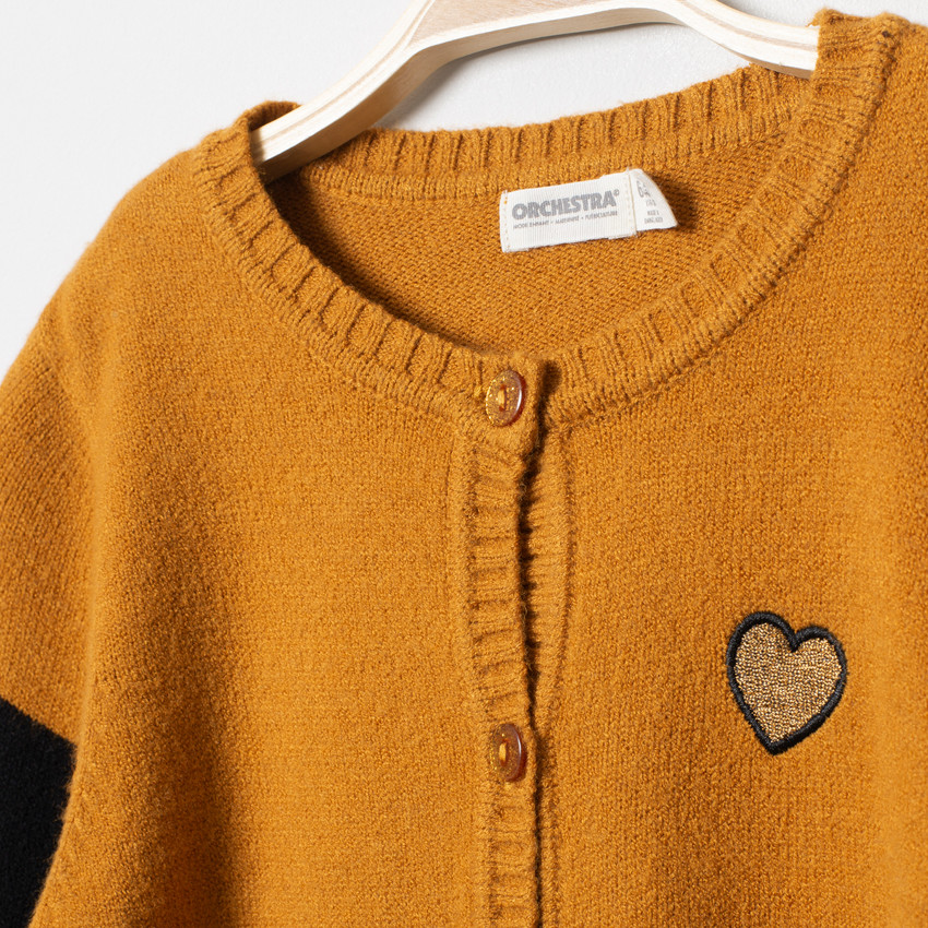 Gilet en tricot à rayures patché 