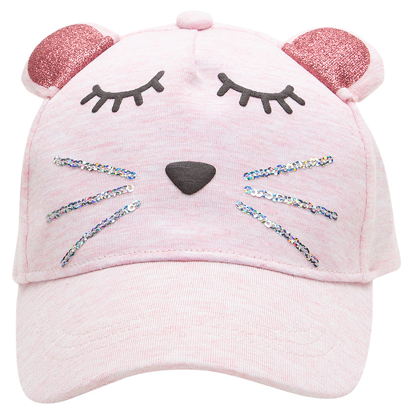 Casquette souris en jersey avec sequins et oreilles en relief 