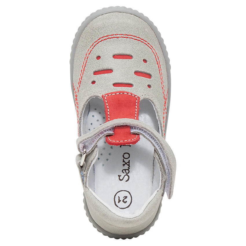 Salomés en cuir avec surpiqûres contrastées 