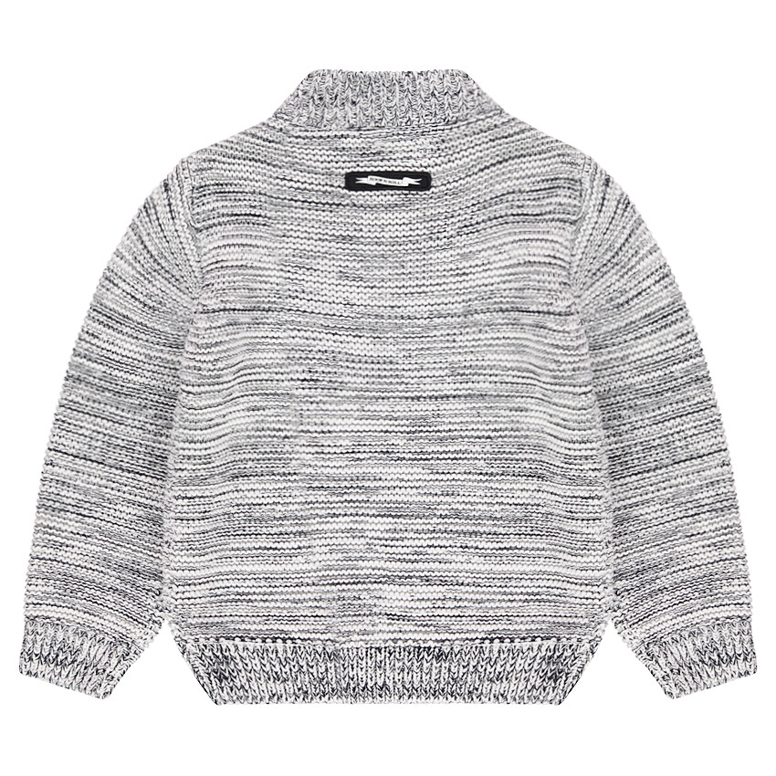 Pull en maille twistée avec col zippé et texte printé 