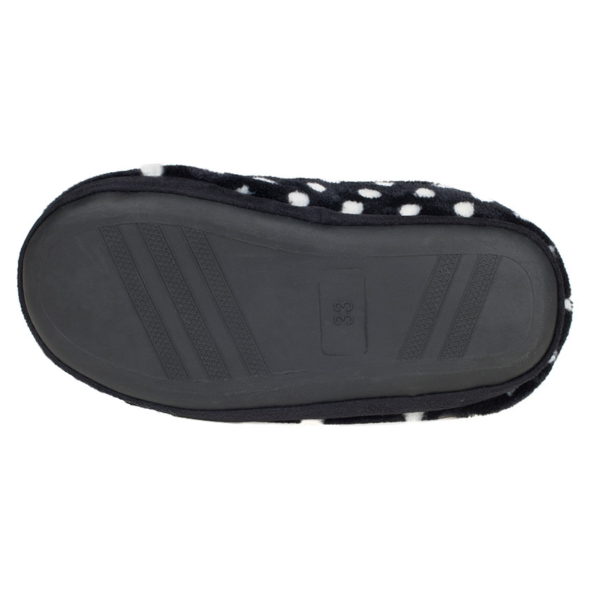 Chaussons forme bottines en fausse fourrure à pois 