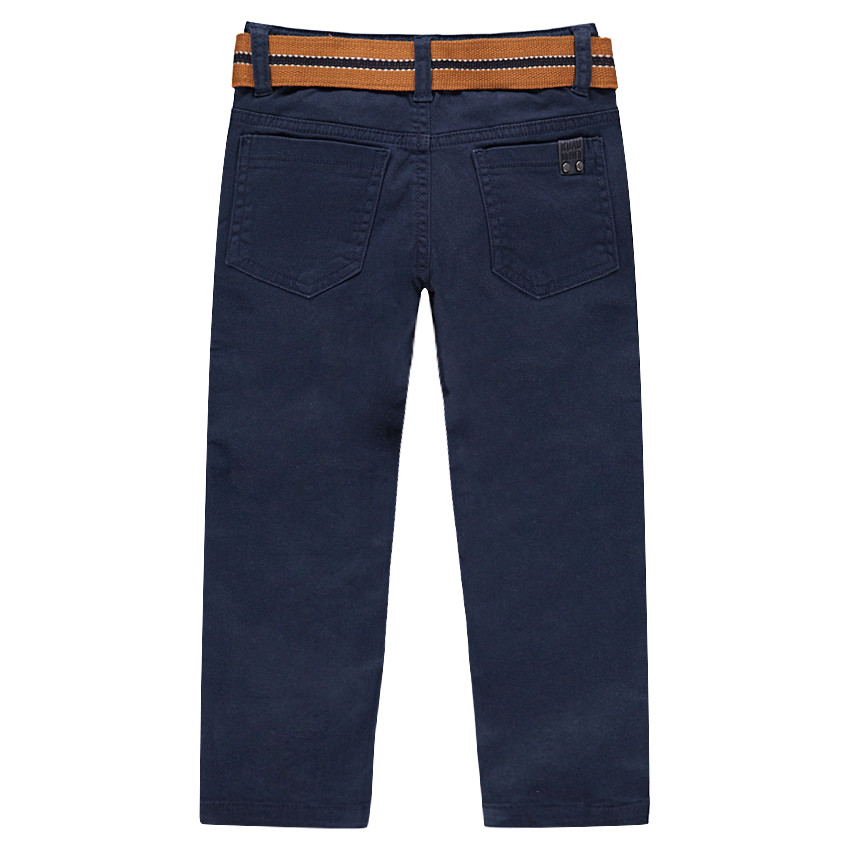 Pantalon en coton surteint effet crinkle avec ceinture amovible 