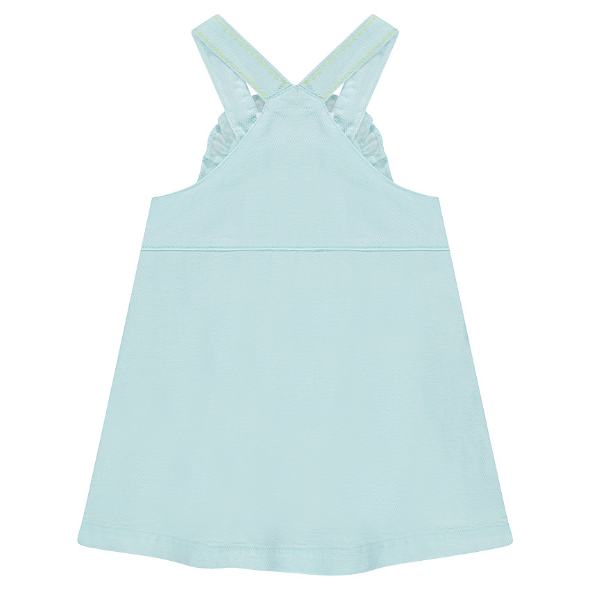 Robe en coton fantaisie avec print sur le devant et volants 