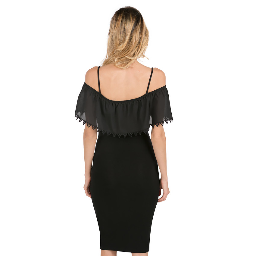 Robe de grossesse avec large volant à finition fantaisie 