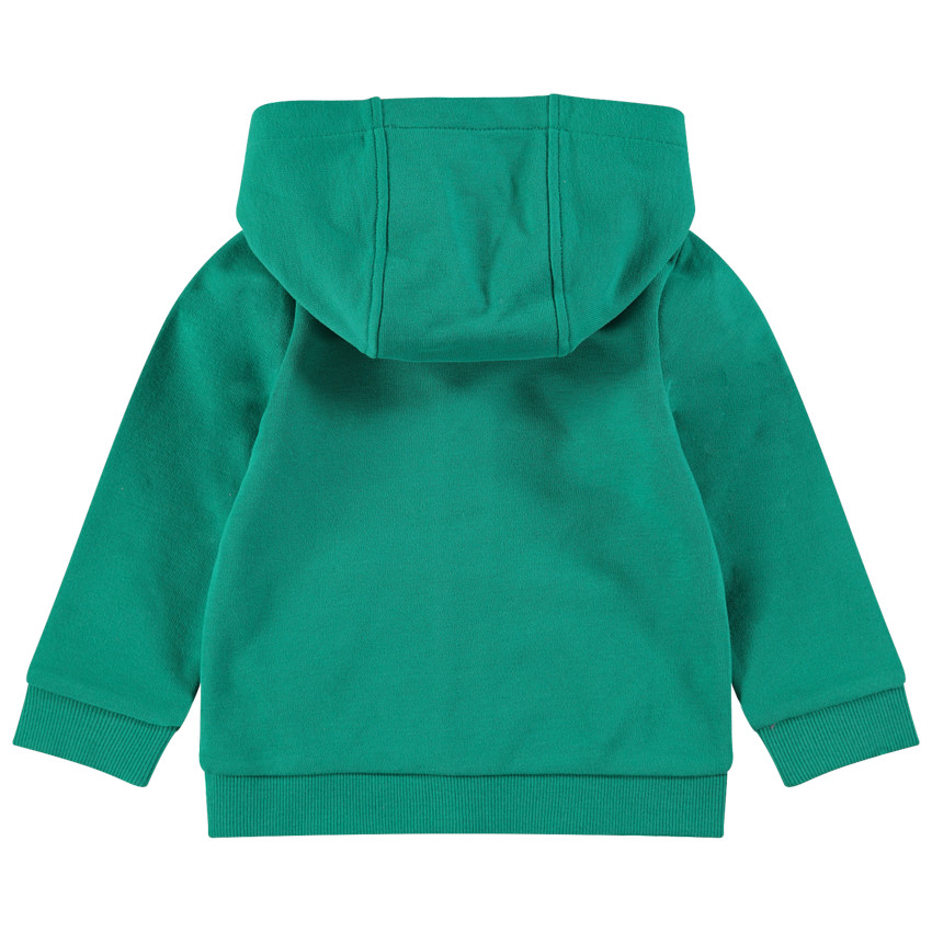 Gilet en molleton à capuche avec inscription en bouclette et arc-en-ciel printé 