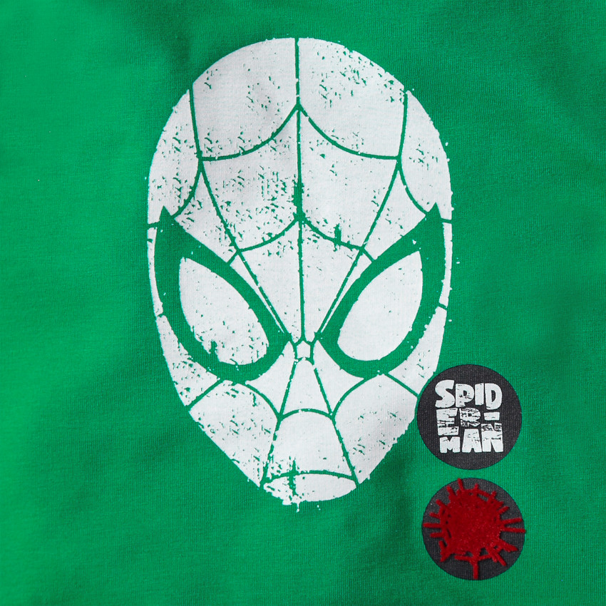 Sweat en molleton uni vert print Marvel Spiderman 