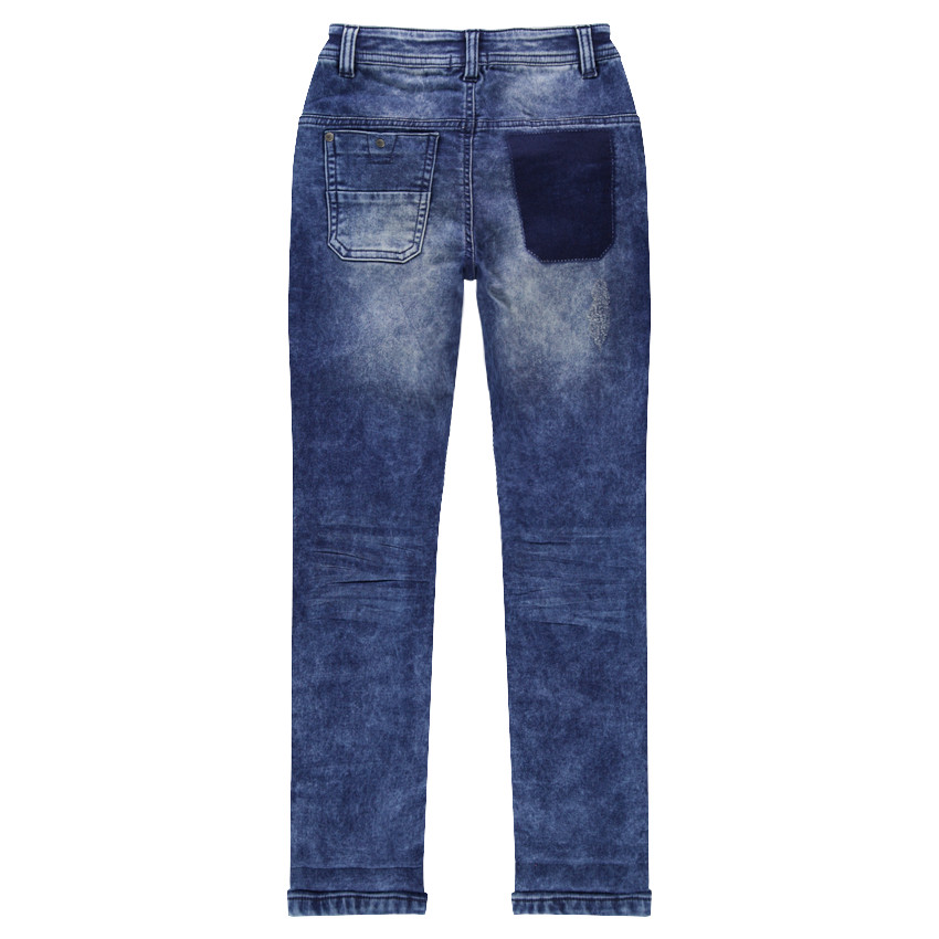 Junior - Jeans effet used et crinkle avec usures sur le devant 