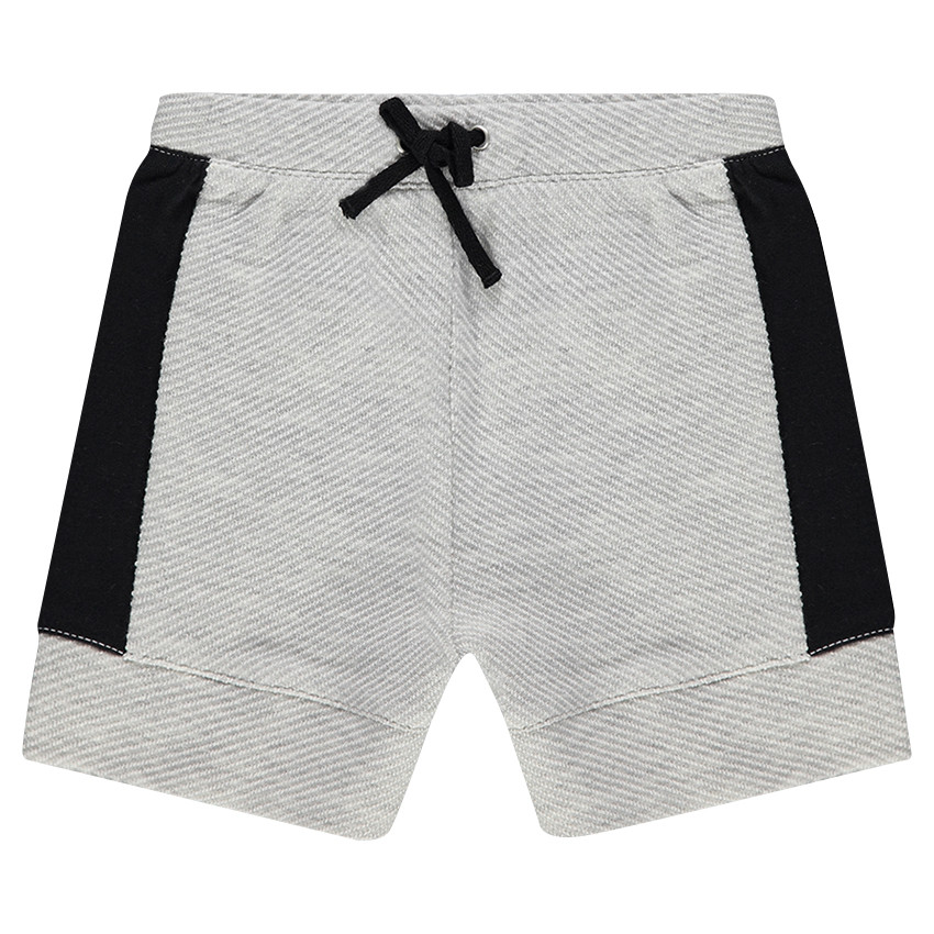 Bermuda en molleton ottoman avec empiècements contrastés 