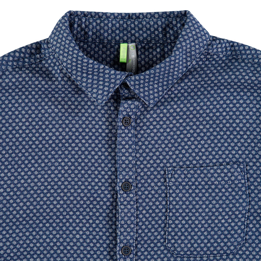 Junior - Chemise manches longues avec micro imprimé et poche 