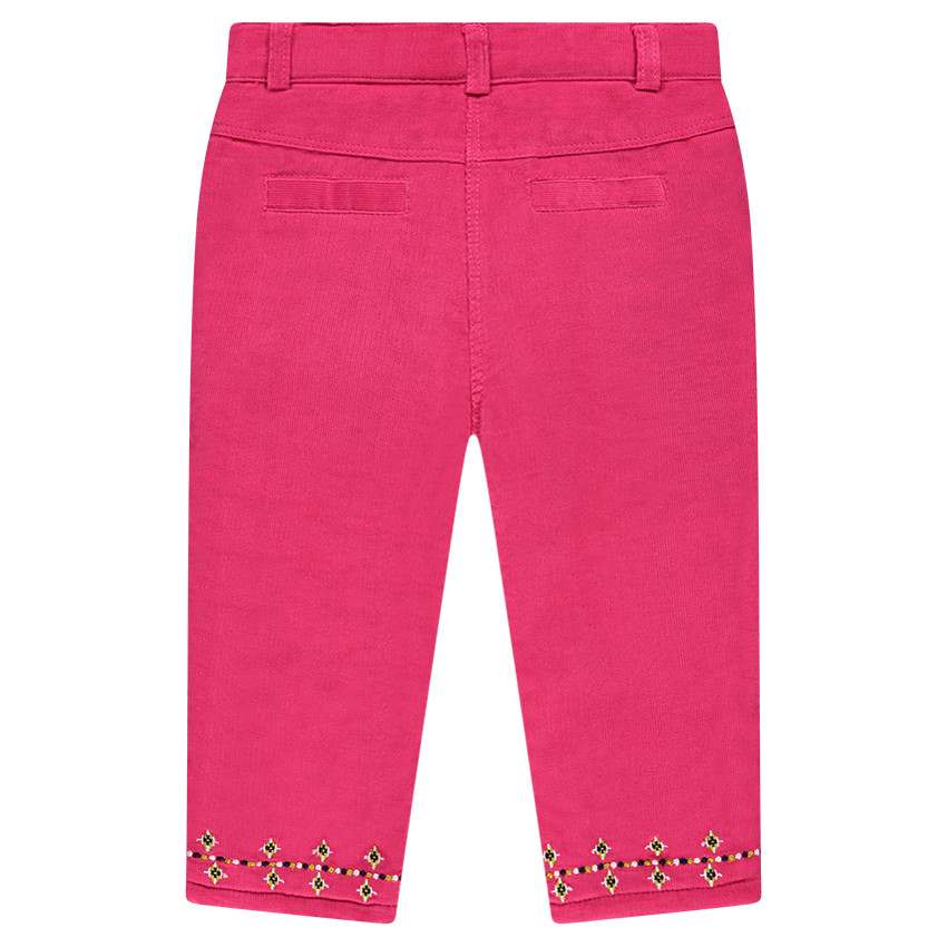 Pantalon en velours milleraies avec broderies 