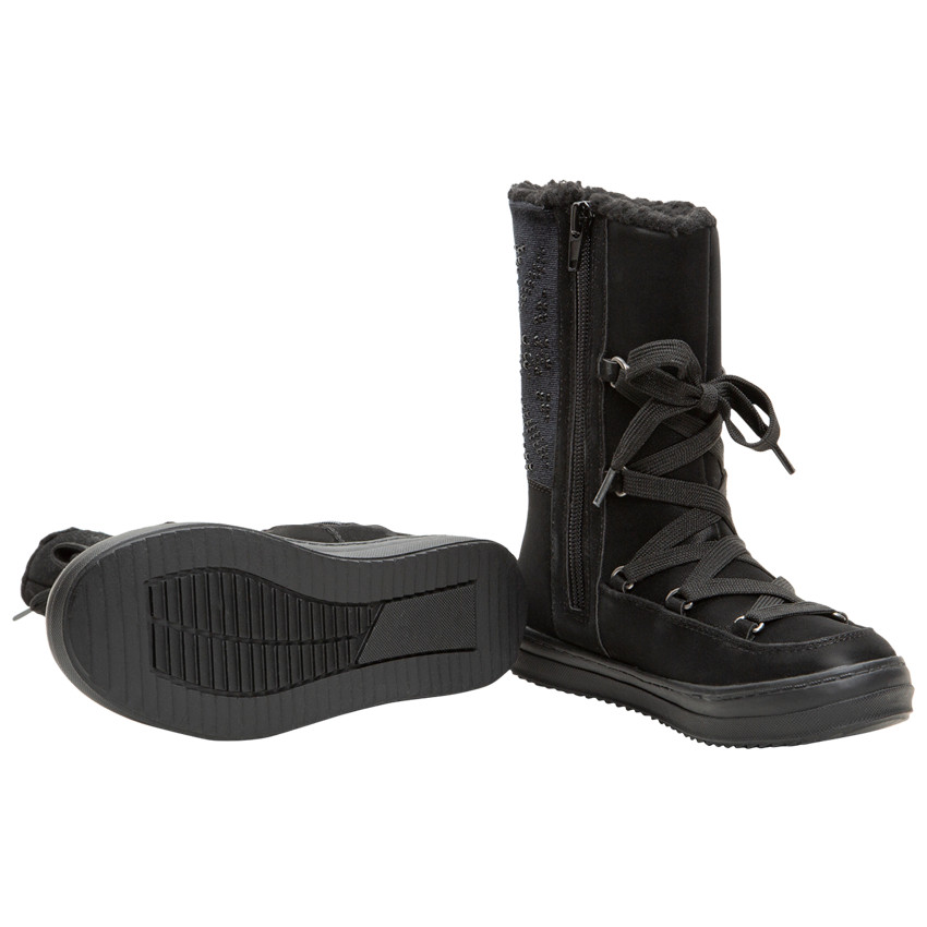 1/2 bottes fourrées style après-ski à lacets et zip du 28 au 35 