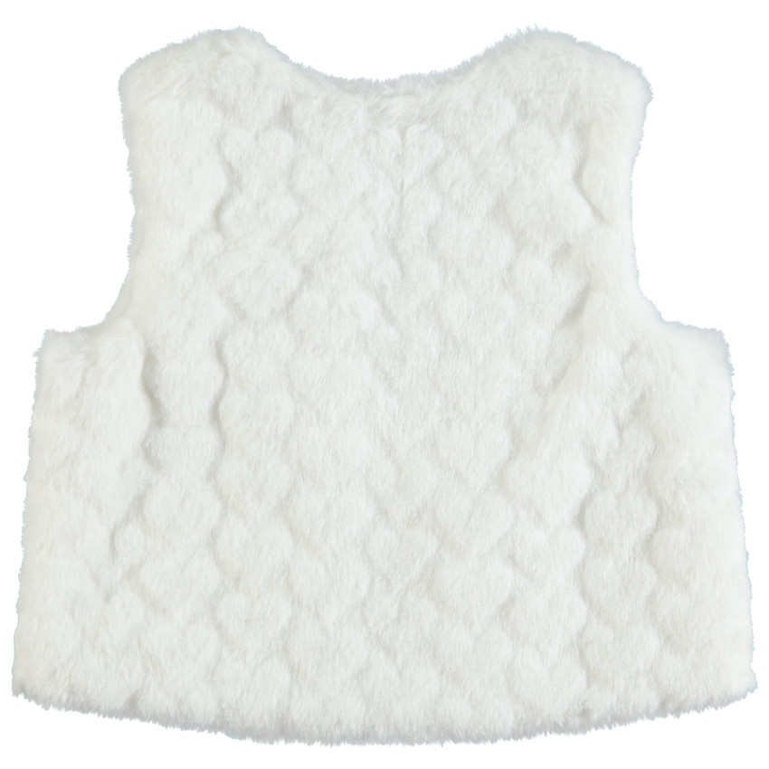 Gilet dans manches en sherpa reliéfée doublé jersey 