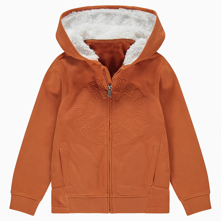 Junior - Gilet en molleton avec capuche doublée sherpa 