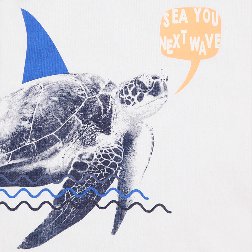 Junior - Pyjama van jerseystof met print met schildpad en bermuda 